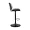 Armen Living Brock Adjustable Gray Faux Leather and Walnut Wood Bar Stool with Black Base LCBCBABLBLGR - alternate 2